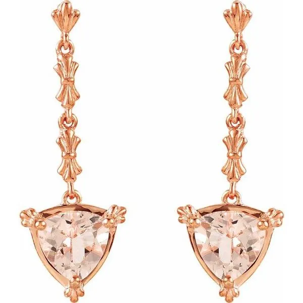 Vintage-Inspired Trillion Earrings Image 2 Jewelry Design Studio Jensen Beach, FL