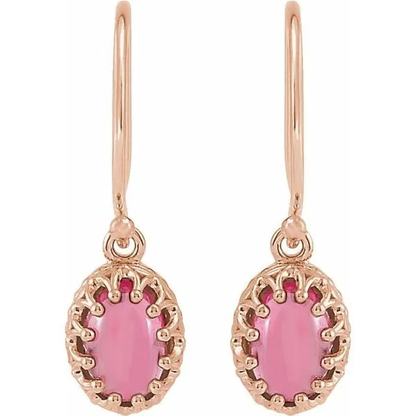 Cabochon Crown Earrings Image 2 Linwood Custom Jewelers Linwood, NJ