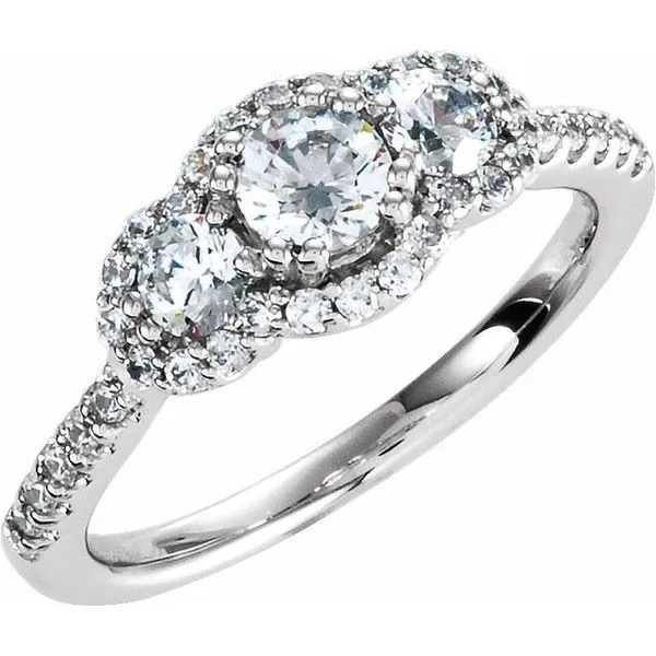 Three-Stone Halo-Style Ring Holly's Jewelry Mountain Home, AR
