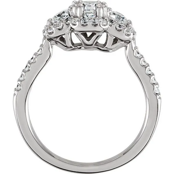 Three-Stone Halo-Style Ring Image 2 Jewelry Design Studio Jensen Beach, FL