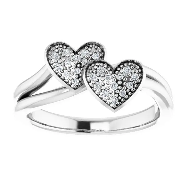 Youth Double Heart Ring Image 3 Long Jewelers Chesapeake, VA