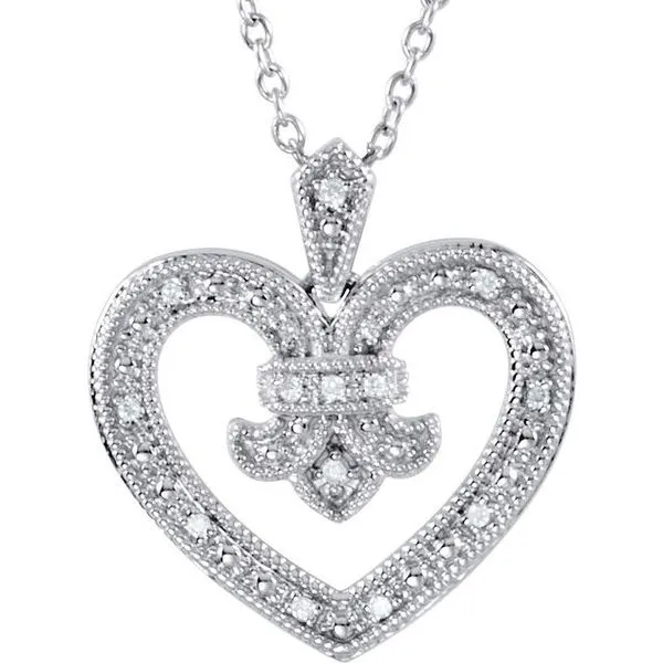 Fleur-de-lis Heart Necklace Jewelry Design Studio Jensen Beach, FL