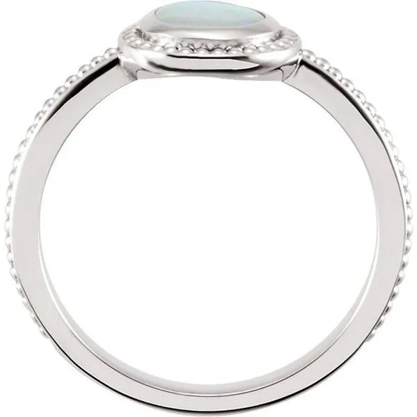 Beaded Cabochon Ring Image 2 Becky Beck's Jewelry DeKalb, IL