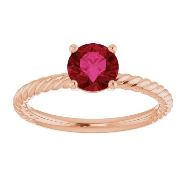 Rope Solitaire Ring Image 3 Linwood Custom Jewelers Linwood, NJ