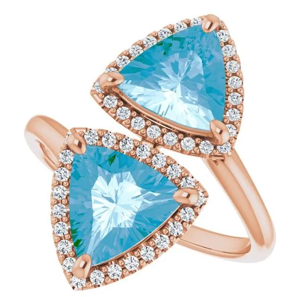 Two-Stone Halo-Style Ring Image 5 Long Jewelers Chesapeake, VA