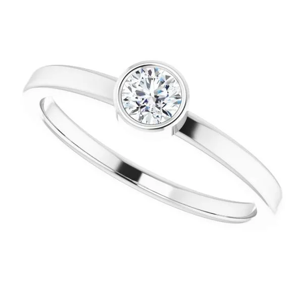 Bezel-Set Solitaire Ring Image 5 Rick's Jewelers California, MD