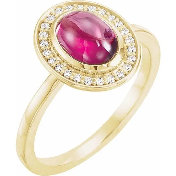 Halo-Style Cabochon Ring D'Errico Jewelry Scarsdale, NY