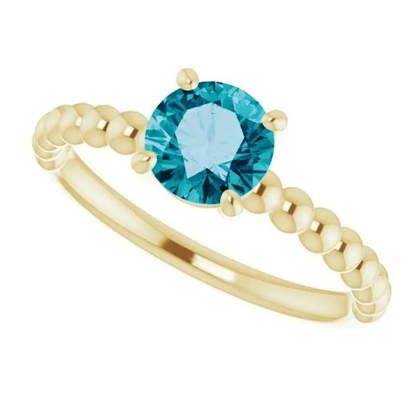 Beaded Solitaire Ring Image 5 Long Jewelers Chesapeake, VA