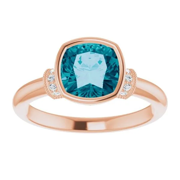 Bezel-Set Accented Ring Image 3 Linwood Custom Jewelers Linwood, NJ