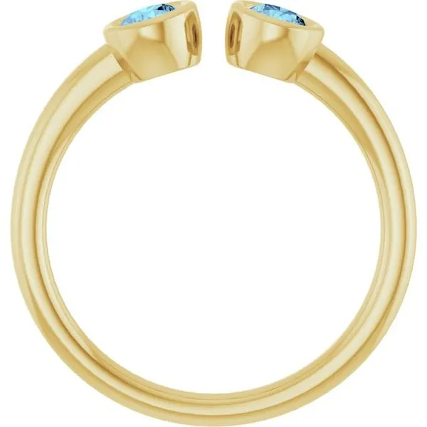 Bezel-Set Two-Stone Ring Image 2 Linwood Custom Jewelers Linwood, NJ