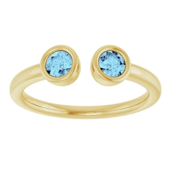 Bezel-Set Two-Stone Ring Image 3 Linwood Custom Jewelers Linwood, NJ