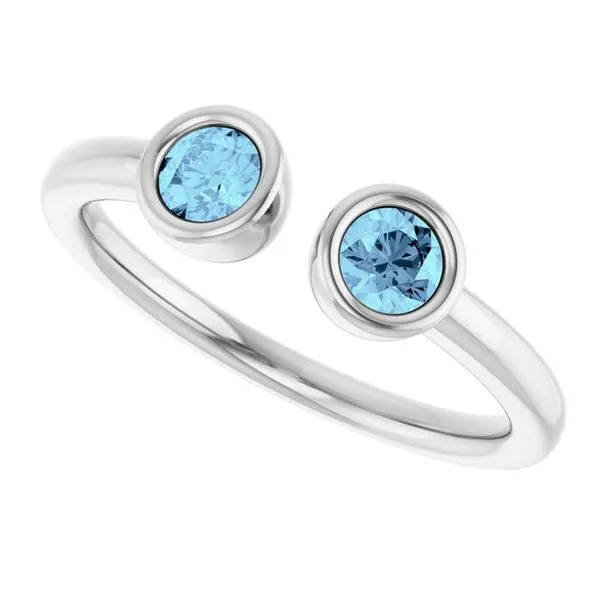 Bezel-Set Two-Stone Ring Image 5 M. J. Thomas Jewelers, Ltd. Stratford, CT