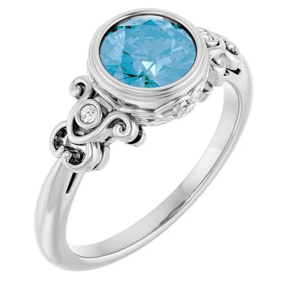 Bezel-Set Accented Ring Jewelry Design Studio Jensen Beach, FL