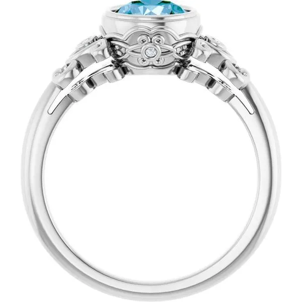 Bezel-Set Accented Ring Image 2 James Wolf Jewelers Mason, OH
