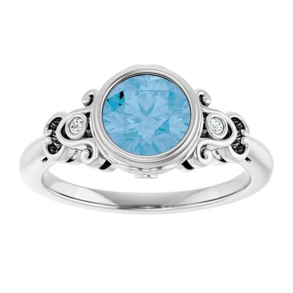 Bezel-Set Accented Ring Image 3 John E. Koller Jewelry Designs owasso, OK