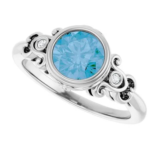 Bezel-Set Accented Ring Image 5 James Wolf Jewelers Mason, OH