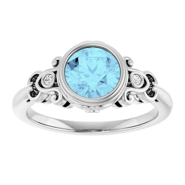 Bezel-Set Accented Ring Image 3 Long Jewelers Chesapeake, VA