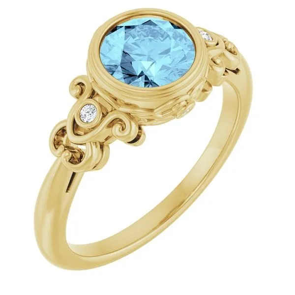 Bezel-Set Accented Ring Jewelry Design Studio Jensen Beach, FL