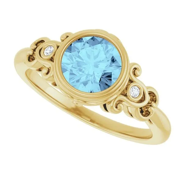 Bezel-Set Accented Ring Image 5 Comstock Jewelers Edmonds, WA