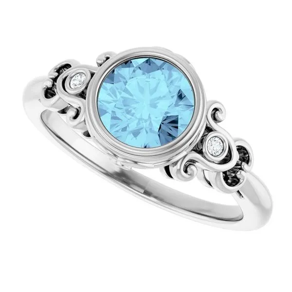 Bezel-Set Accented Ring Image 5 Long Jewelers Chesapeake, VA