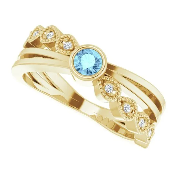 Criss-Cross Bezel-Set Ring Image 5 Jewelry Design Studio Jensen Beach, FL