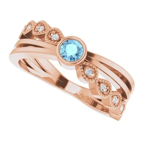 Criss-Cross Bezel-Set Ring Image 5 James Wolf Jewelers Mason, OH