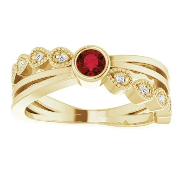 Criss-Cross Bezel-Set Ring Image 3 Holly's Jewelry Mountain Home, AR