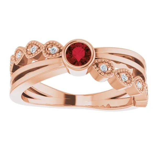 Criss-Cross Bezel-Set Ring Image 3 Jewelry Design Studio Jensen Beach, FL