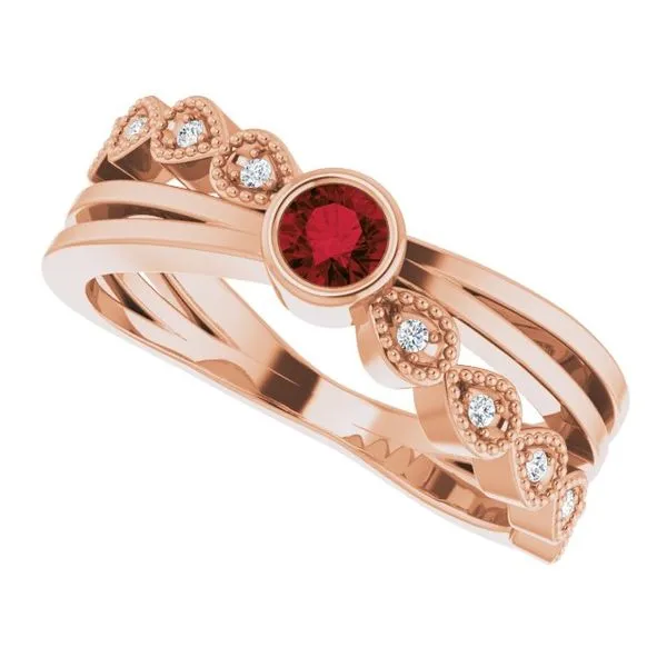 Criss-Cross Bezel-Set Ring Image 5 Jewelry Design Studio Jensen Beach, FL