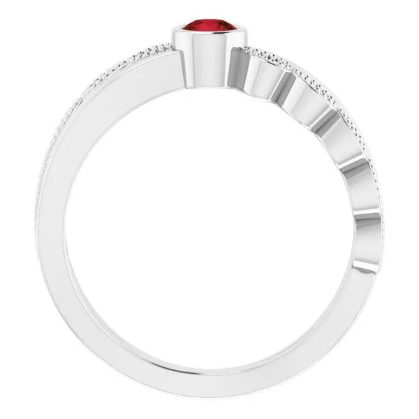 Criss-Cross Bezel-Set Ring Image 2 Jewelry Design Studio Jensen Beach, FL