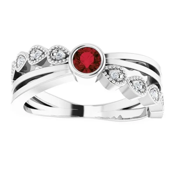 Criss-Cross Bezel-Set Ring Image 3 Holly's Jewelry Mountain Home, AR