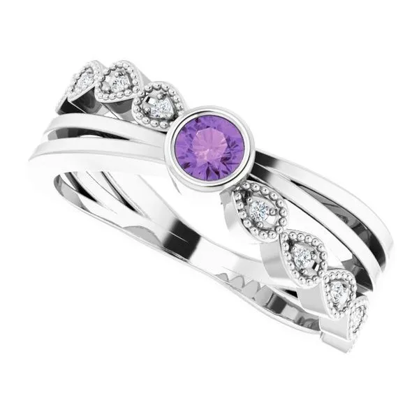 Criss-Cross Bezel-Set Ring Image 5 Holly's Jewelry Mountain Home, AR