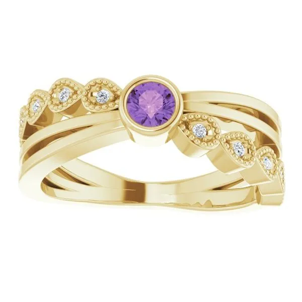 Criss-Cross Bezel-Set Ring Image 3 James Wolf Jewelers Mason, OH