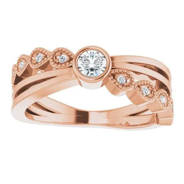 Criss-Cross Bezel-Set Ring Image 3 James Wolf Jewelers Mason, OH