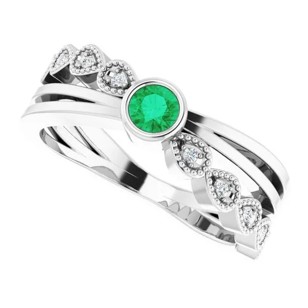 Criss-Cross Bezel-Set Ring Image 5 James Wolf Jewelers Mason, OH