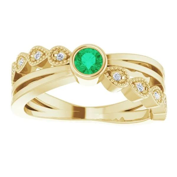 Criss-Cross Bezel-Set Ring Image 3 Jewelry Design Studio Jensen Beach, FL