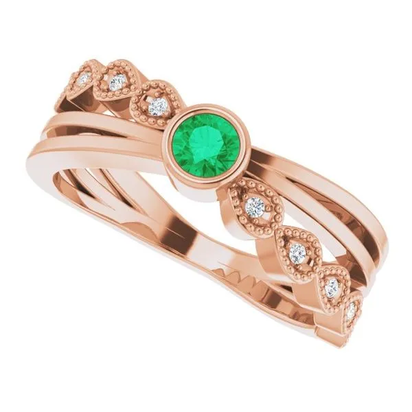 Criss-Cross Bezel-Set Ring Image 5 James Wolf Jewelers Mason, OH