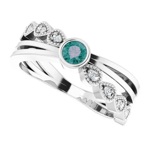 Criss-Cross Bezel-Set Ring Image 5 Jewelry Design Studio Jensen Beach, FL