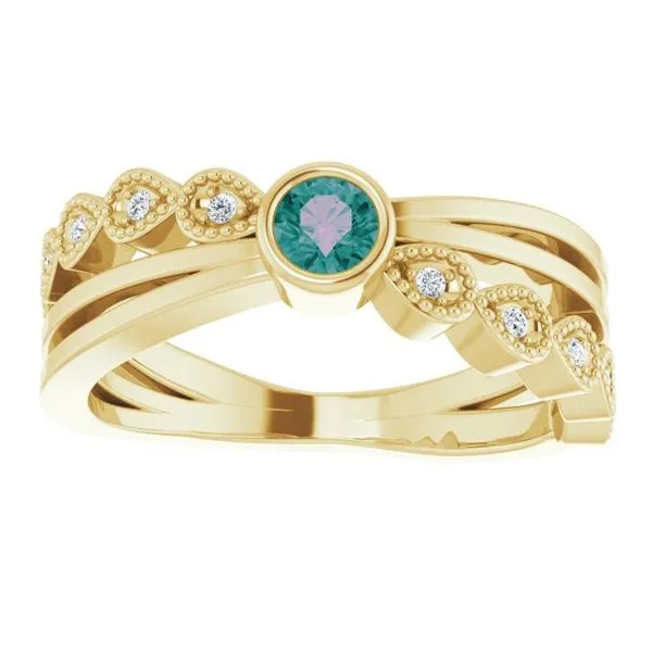 Criss-Cross Bezel-Set Ring Image 3 James Wolf Jewelers Mason, OH