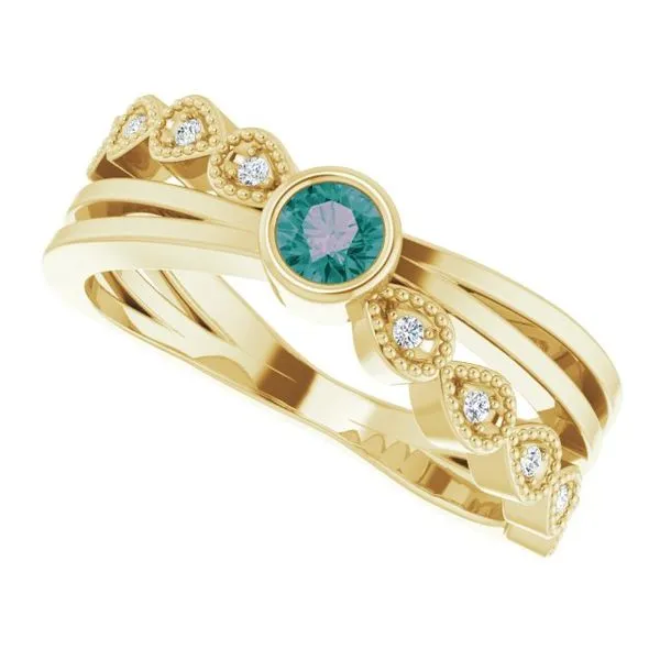 Criss-Cross Bezel-Set Ring Image 5 James Wolf Jewelers Mason, OH