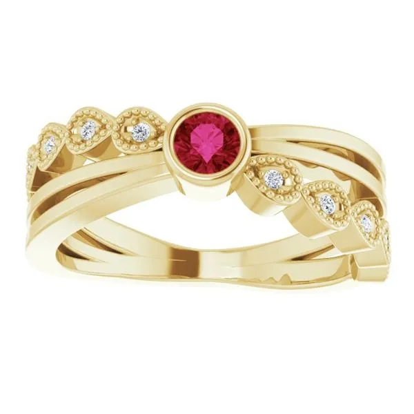 Criss-Cross Bezel-Set Ring Image 3 Jewelry Design Studio Jensen Beach, FL