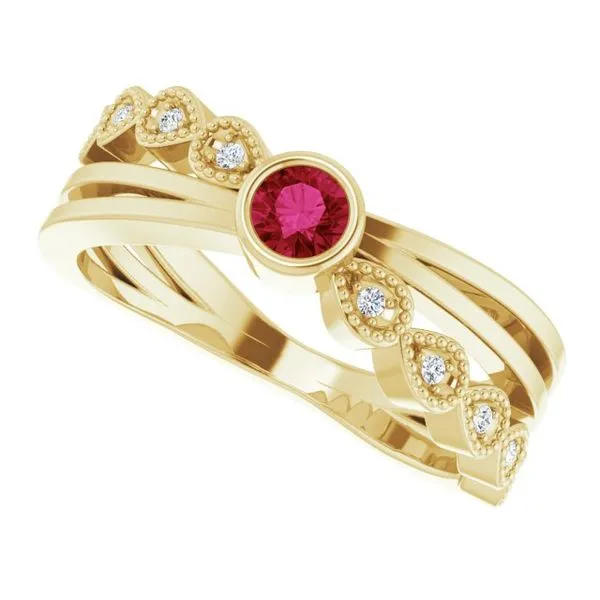 Criss-Cross Bezel-Set Ring Image 5 Holly's Jewelry Mountain Home, AR