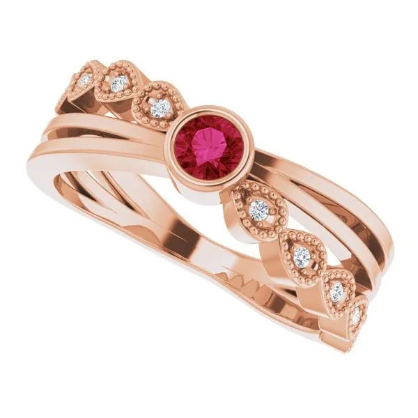 Criss-Cross Bezel-Set Ring Image 5 Holly's Jewelry Mountain Home, AR