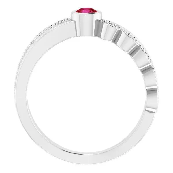 Criss-Cross Bezel-Set Ring Image 2 Long Jewelers Chesapeake, VA