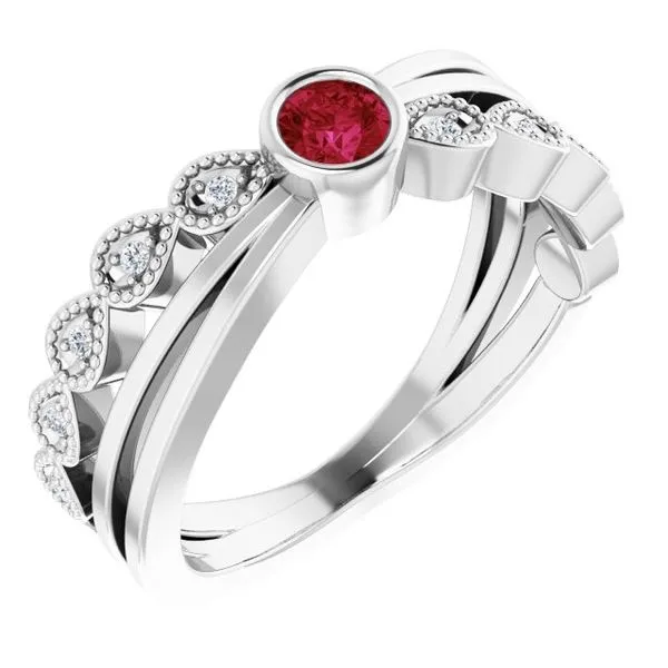 Criss-Cross Bezel-Set Ring James Wolf Jewelers Mason, OH