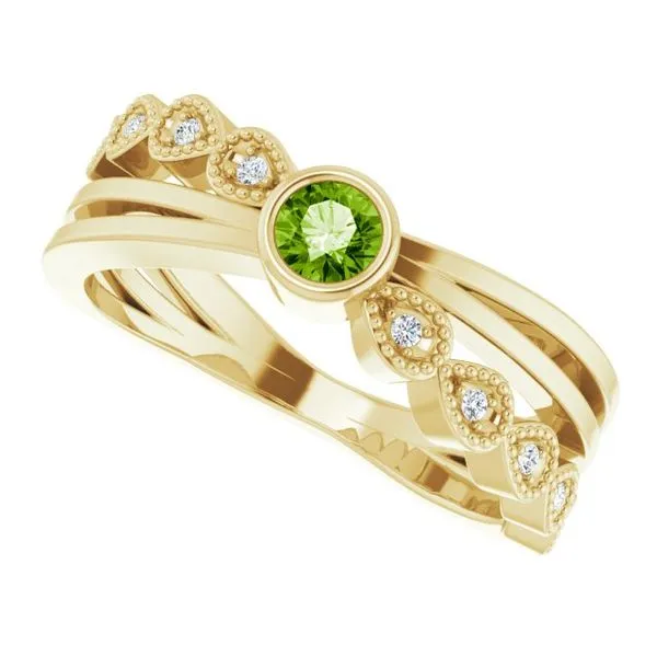 Criss-Cross Bezel-Set Ring Image 5 James Wolf Jewelers Mason, OH