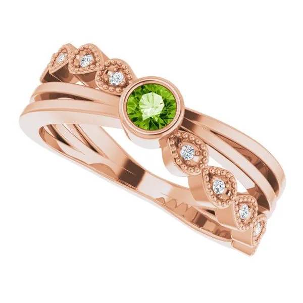 Criss-Cross Bezel-Set Ring Image 5 James Wolf Jewelers Mason, OH