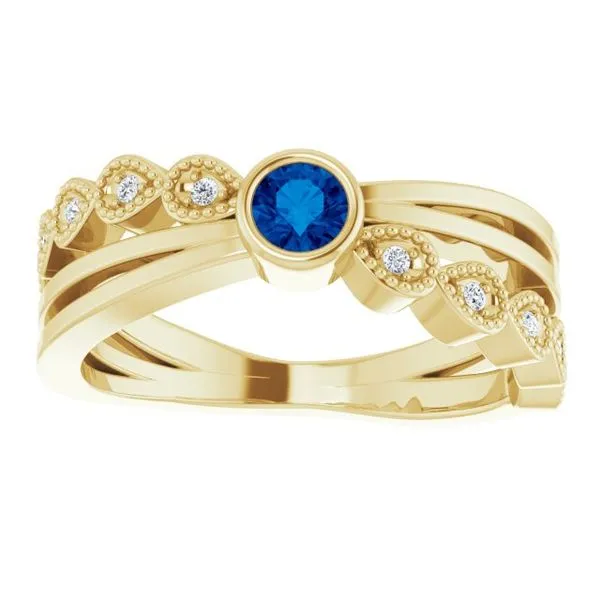 Criss-Cross Bezel-Set Ring Image 3 James Wolf Jewelers Mason, OH