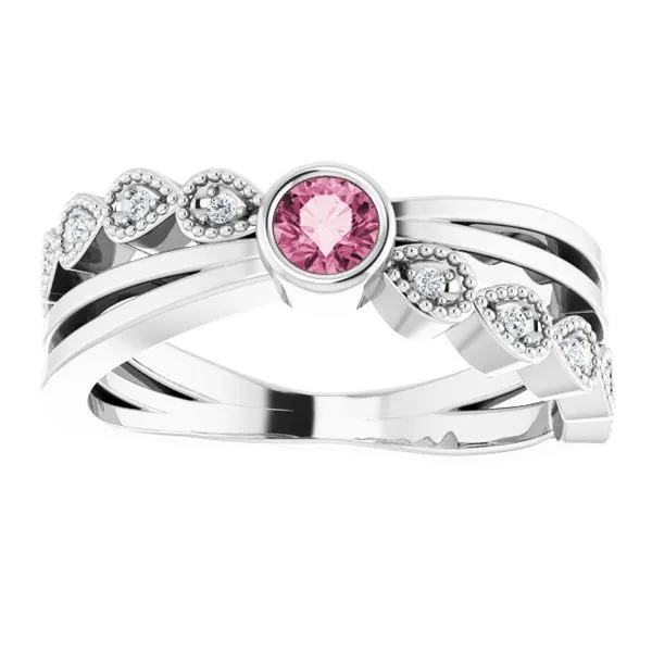 Criss-Cross Bezel-Set Ring Image 3 James Wolf Jewelers Mason, OH