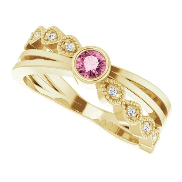 Criss-Cross Bezel-Set Ring Image 5 James Wolf Jewelers Mason, OH